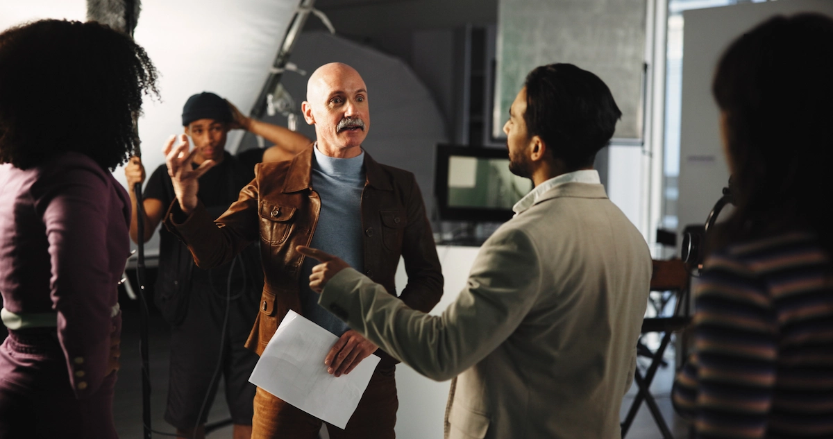 Actor and crew on set during a break in filming. Hand Specialist for Actors Dr. Rod French Vancouver, BC